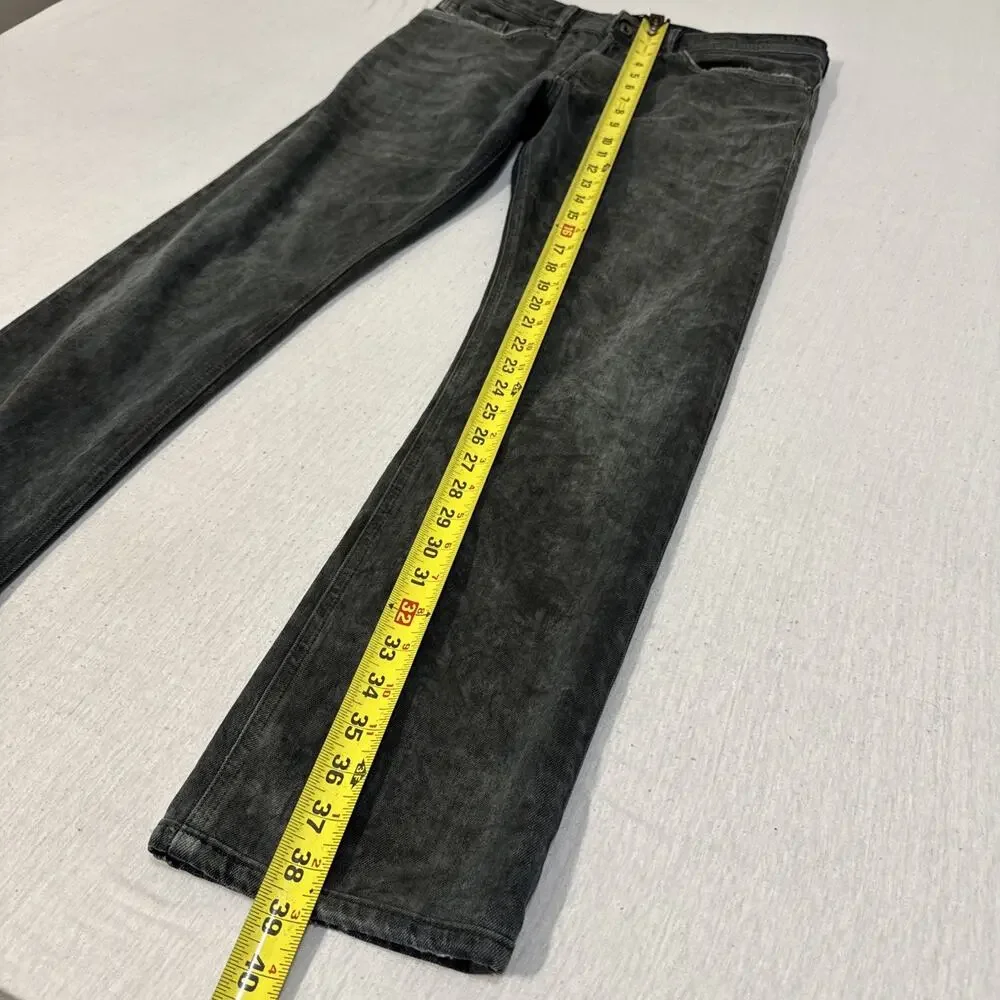 Diesel Black Gold Jeans Size 33 (34x30) Tapered Leg Black Texture EUC